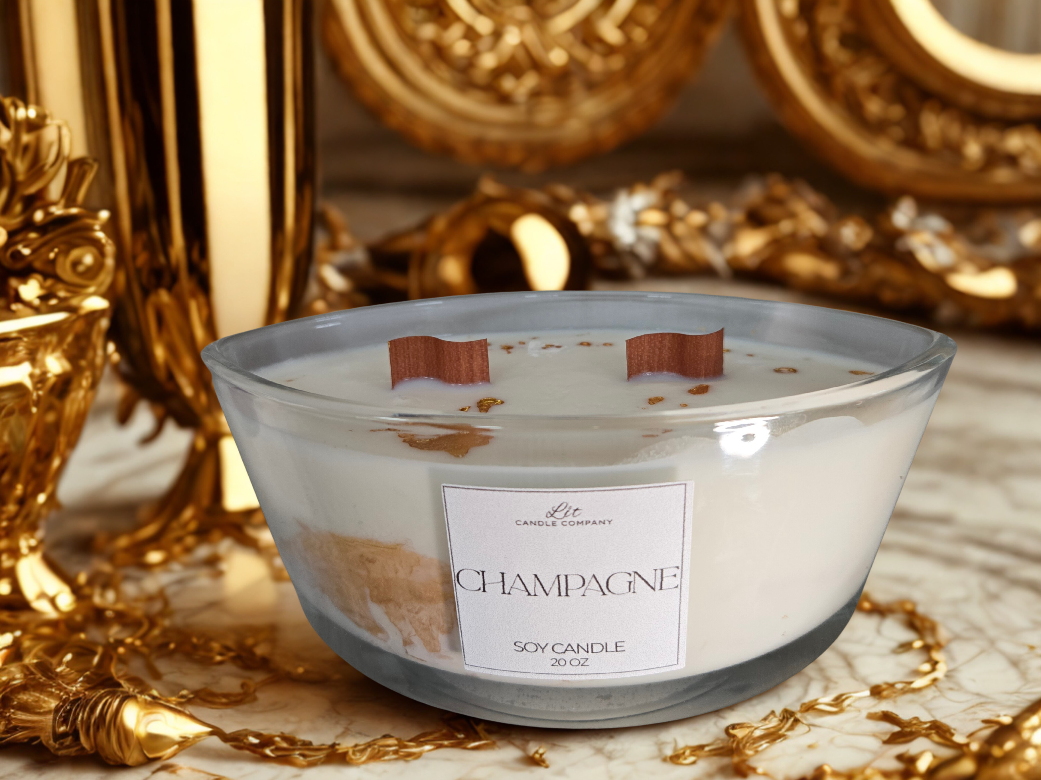 Champagne Luxury Marbled Candle